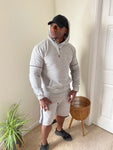 Zip-Piped Solid Hoodie Sets