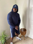Zip-Piped Solid Hoodie Sets