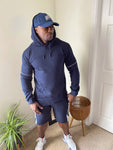 Zip-Piped Solid Hoodie Sets